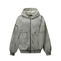 Water washed split rivet hoodie