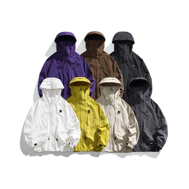 Hooded Jacket for Men Lightweight Cycling Coat Top