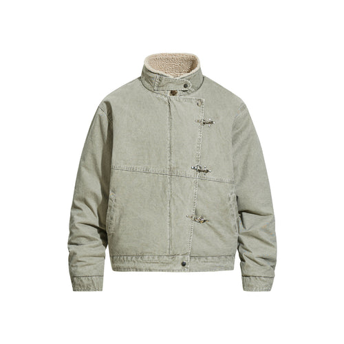 Airplane buttoned lamb wool cotton jacket