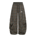 Plaid wide leg pants for men