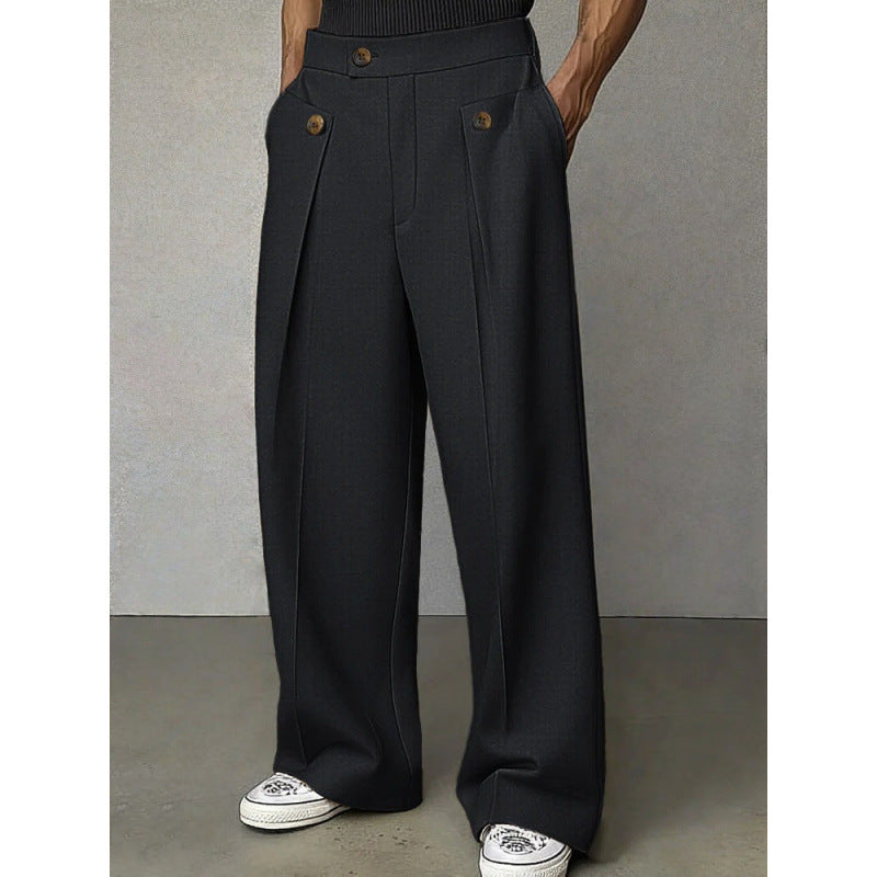 Casual Suit Pants for Men Loose Straight Fit