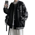 Baseball Jacket for Men with Floral Pattern