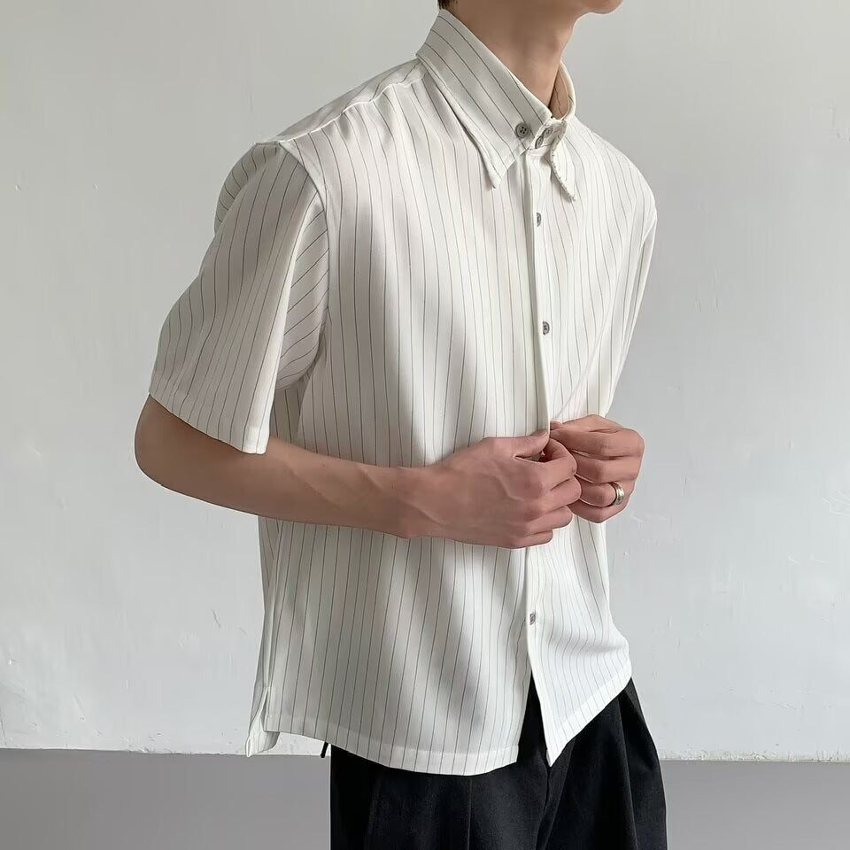 Casual Striped Short Sleeve Shirt for Men