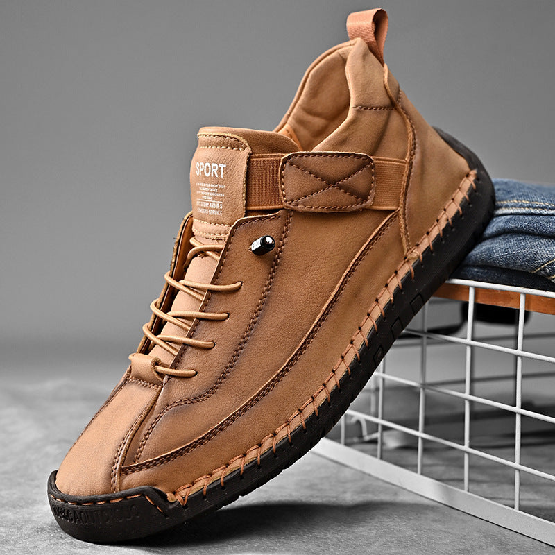 Men's mid top Martin boots outdoor casual workwear stitched men's shoes