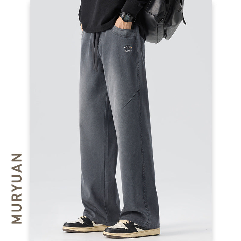 Retro Embroidered Casual Pants for Men