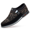 Large casual leather shoes with color blocked feet, all season men's leather shoes