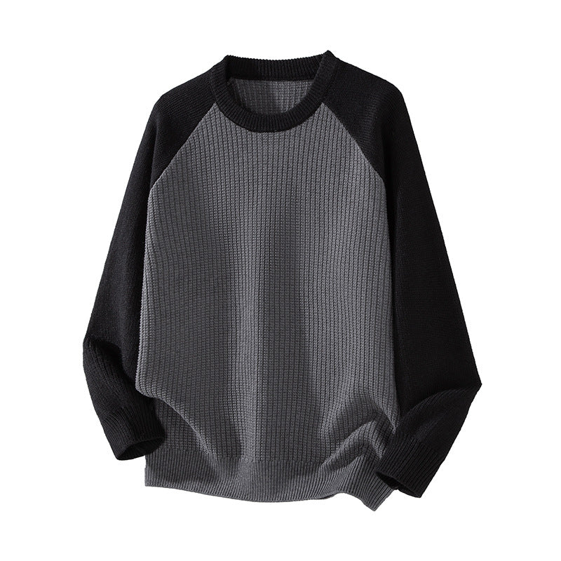 Sleeve Round Neck Knit Sweater for Men