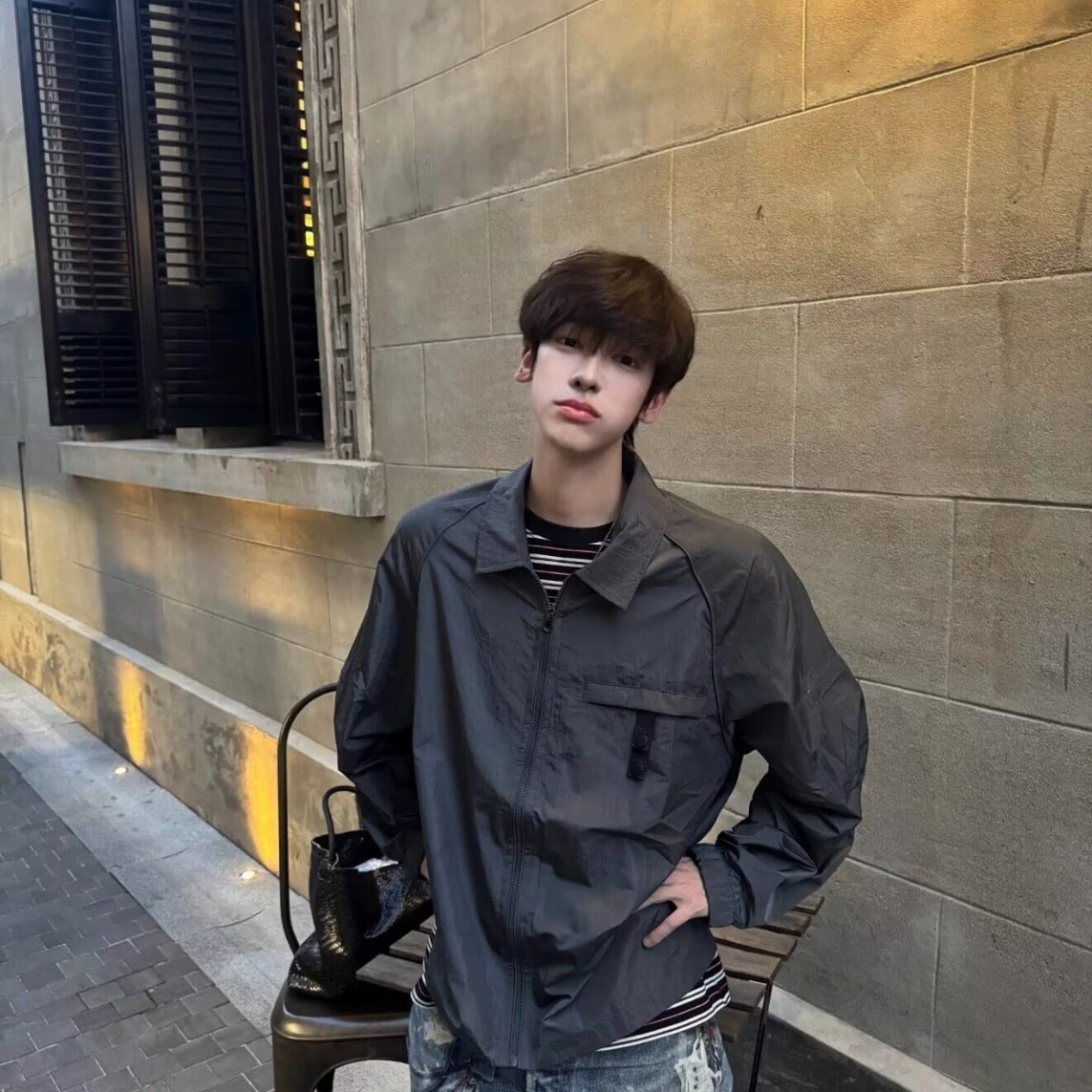 Protection Jacket for Men, Loose Zip-Up Jacket
