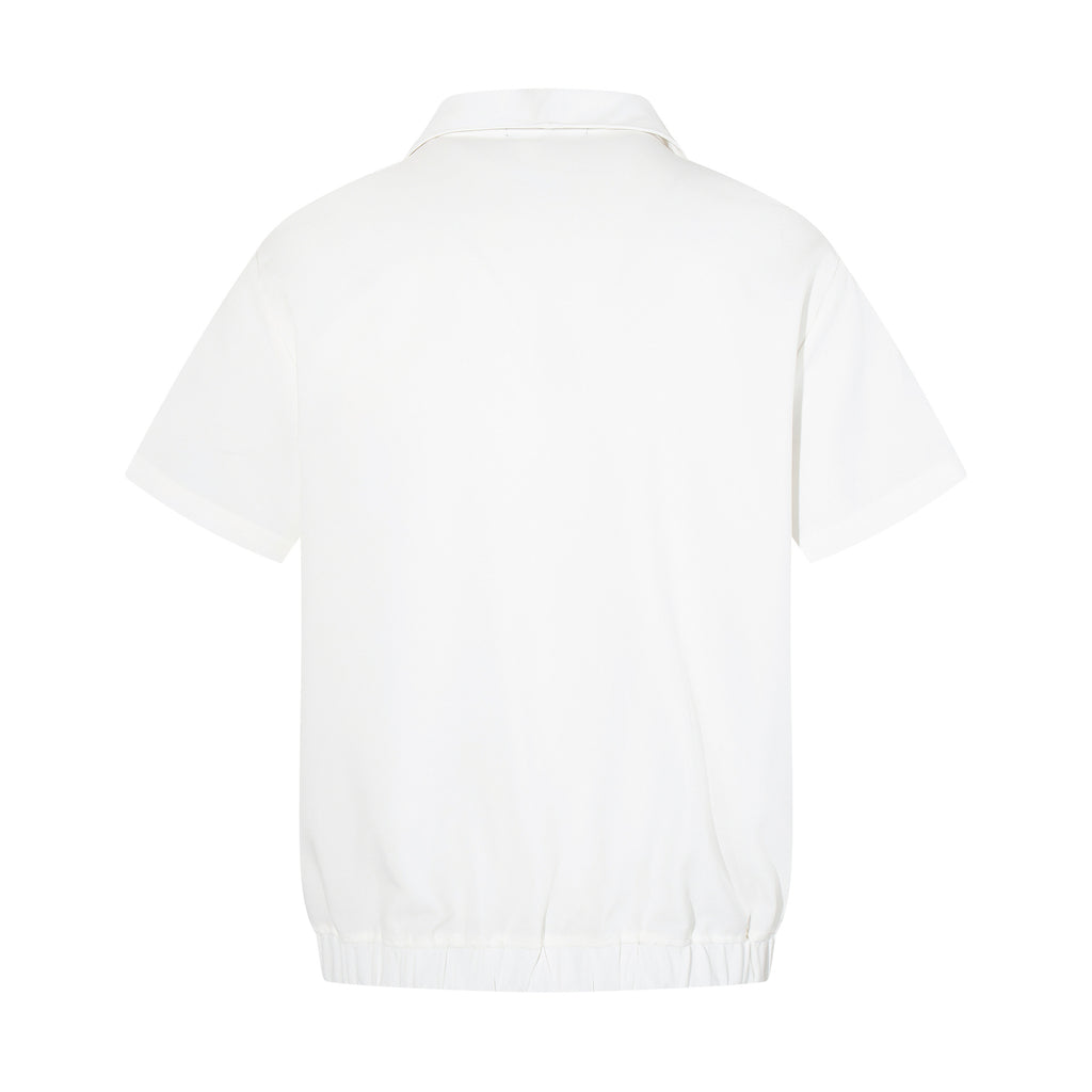 Gun dock pleated short sleeved shirt