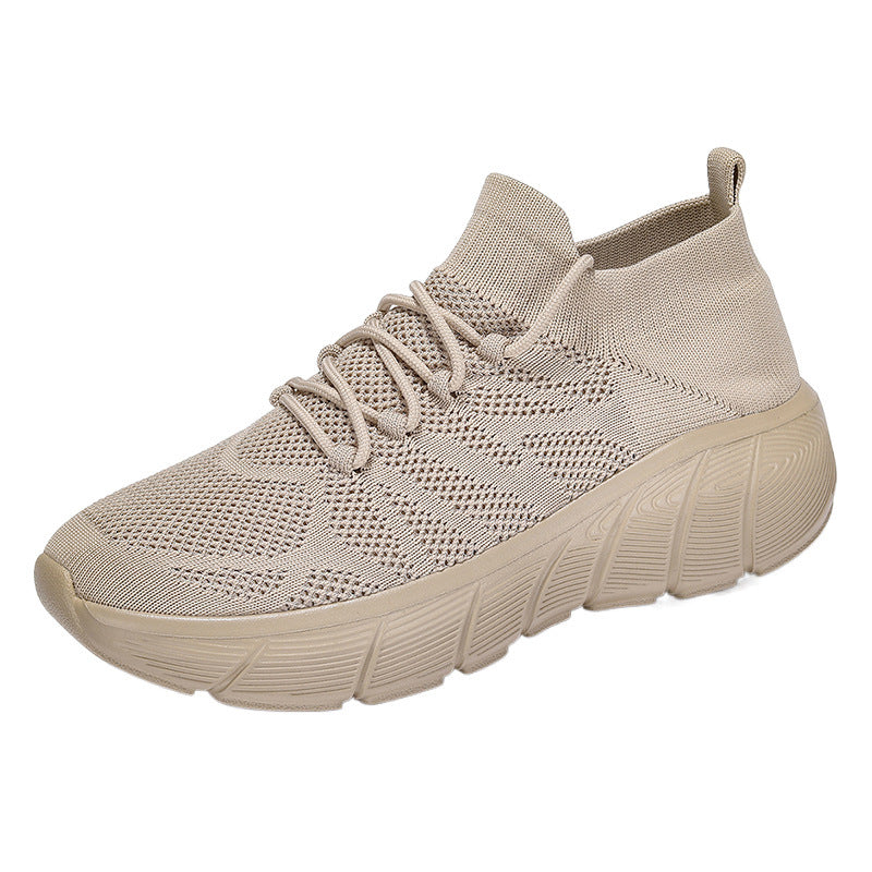 Cross-border New Socks Shoes for Men and Women, Casual Couple Shoes, Thick Sole Student Fashion All-Match Flyknit Sports Shoes for Men