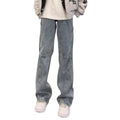 Diagonal Cut Flared Denim Pants for Men