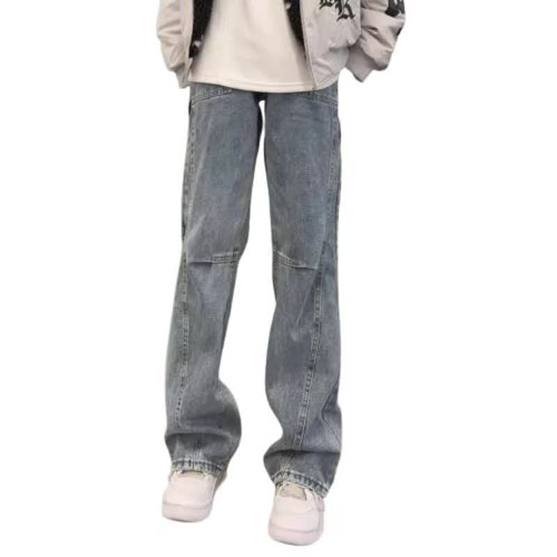 Diagonal Cut Flared Denim Pants for Men