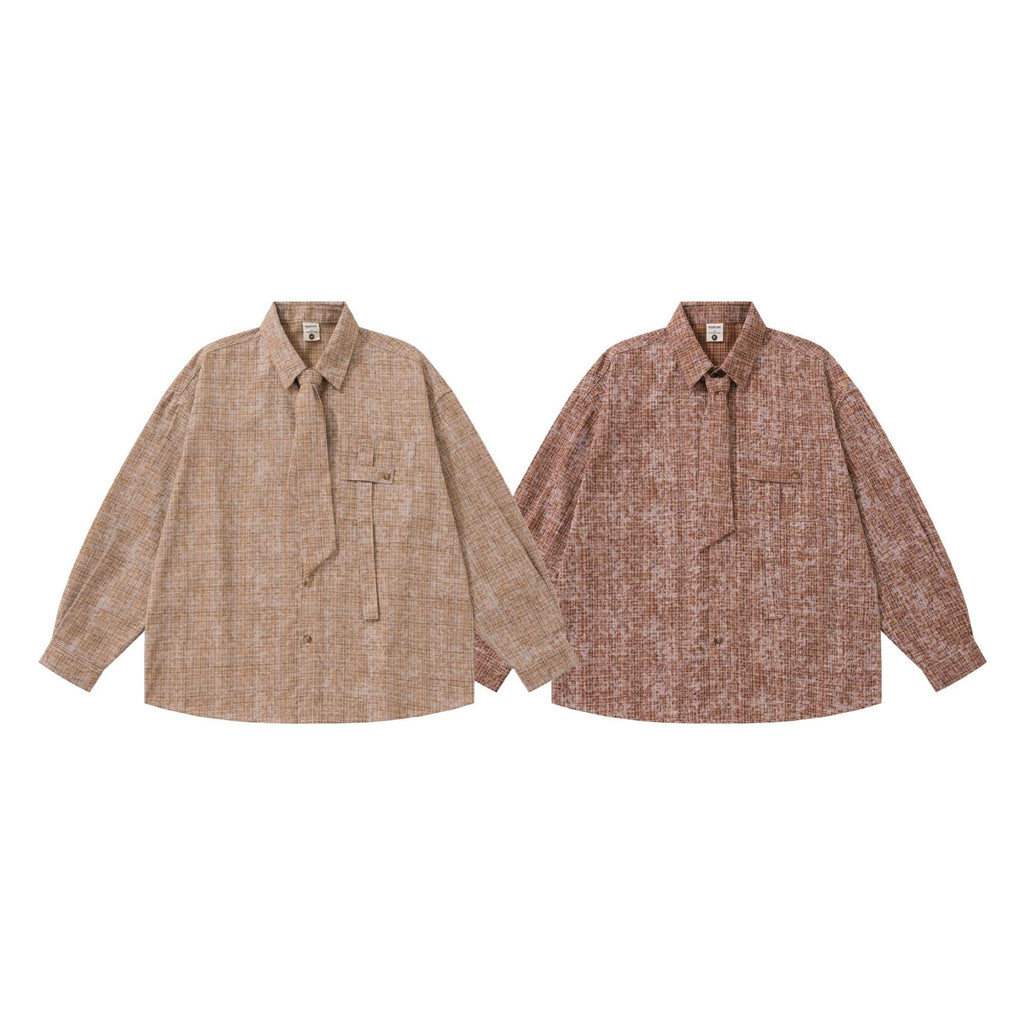 College Wind Long Sleeve Shirt for Men