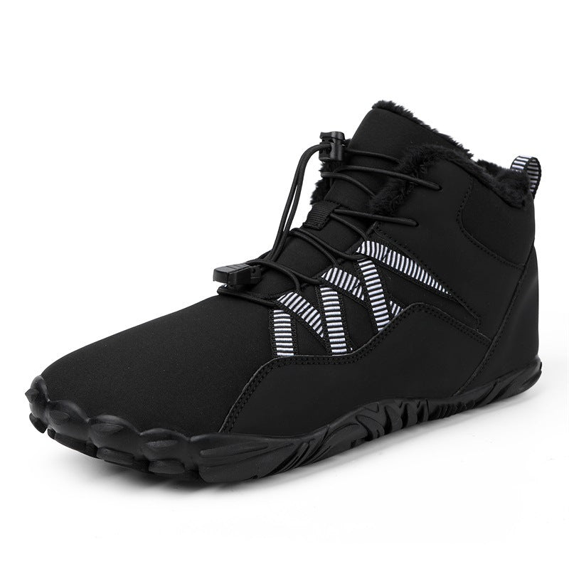 Winter Snow Boots Men's Mid-Calf Warm Fleece Lined Winter Shoes
