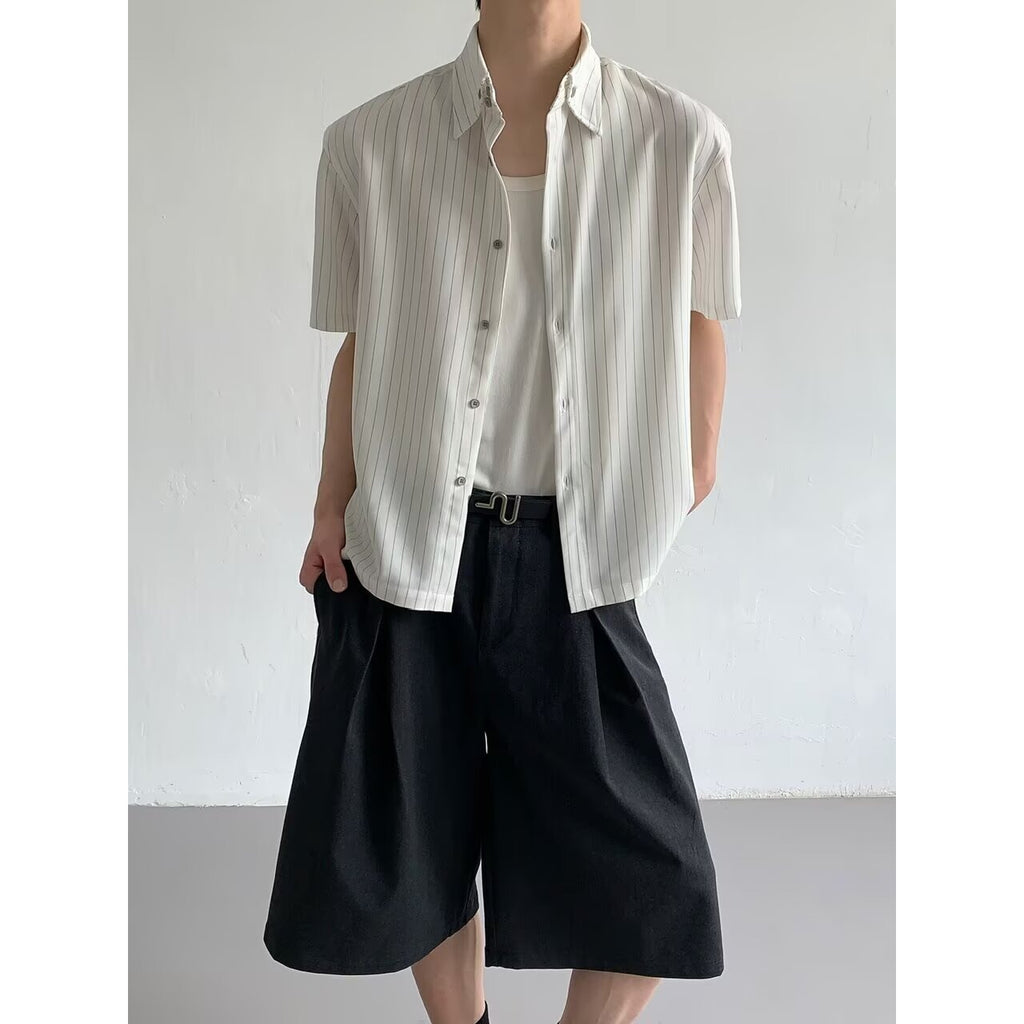 Casual Striped Short Sleeve Shirt for Men