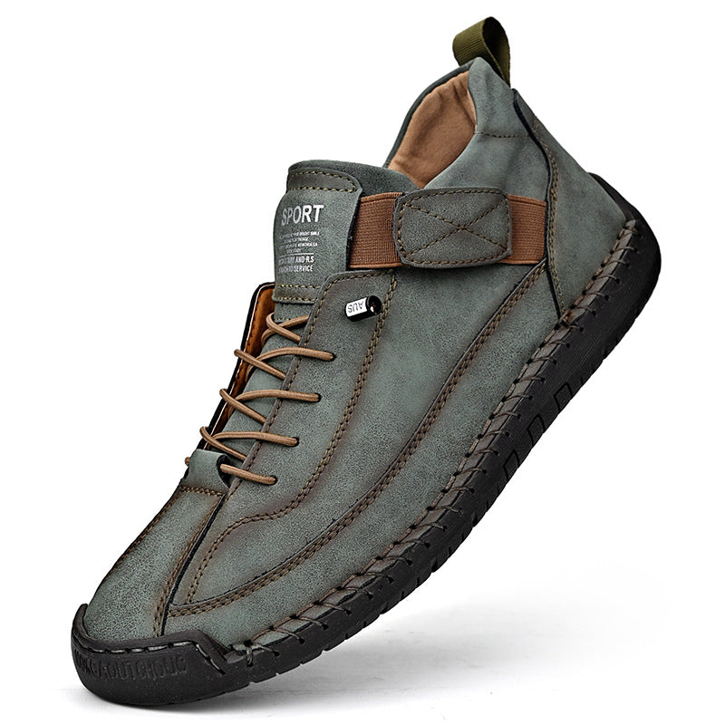 Men's mid top Martin boots outdoor casual workwear stitched men's shoes
