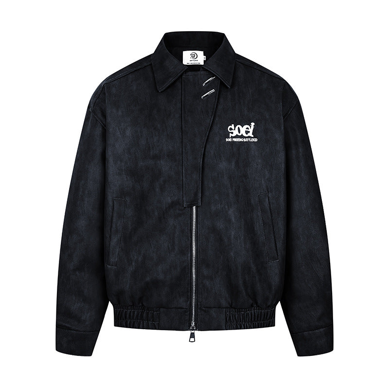 Embroidered collar jacket for men and women