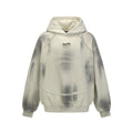Hairy edge washed and spray dyed hoodie