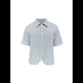 Curved Hem Striped Short Sleeve Shirt for Men