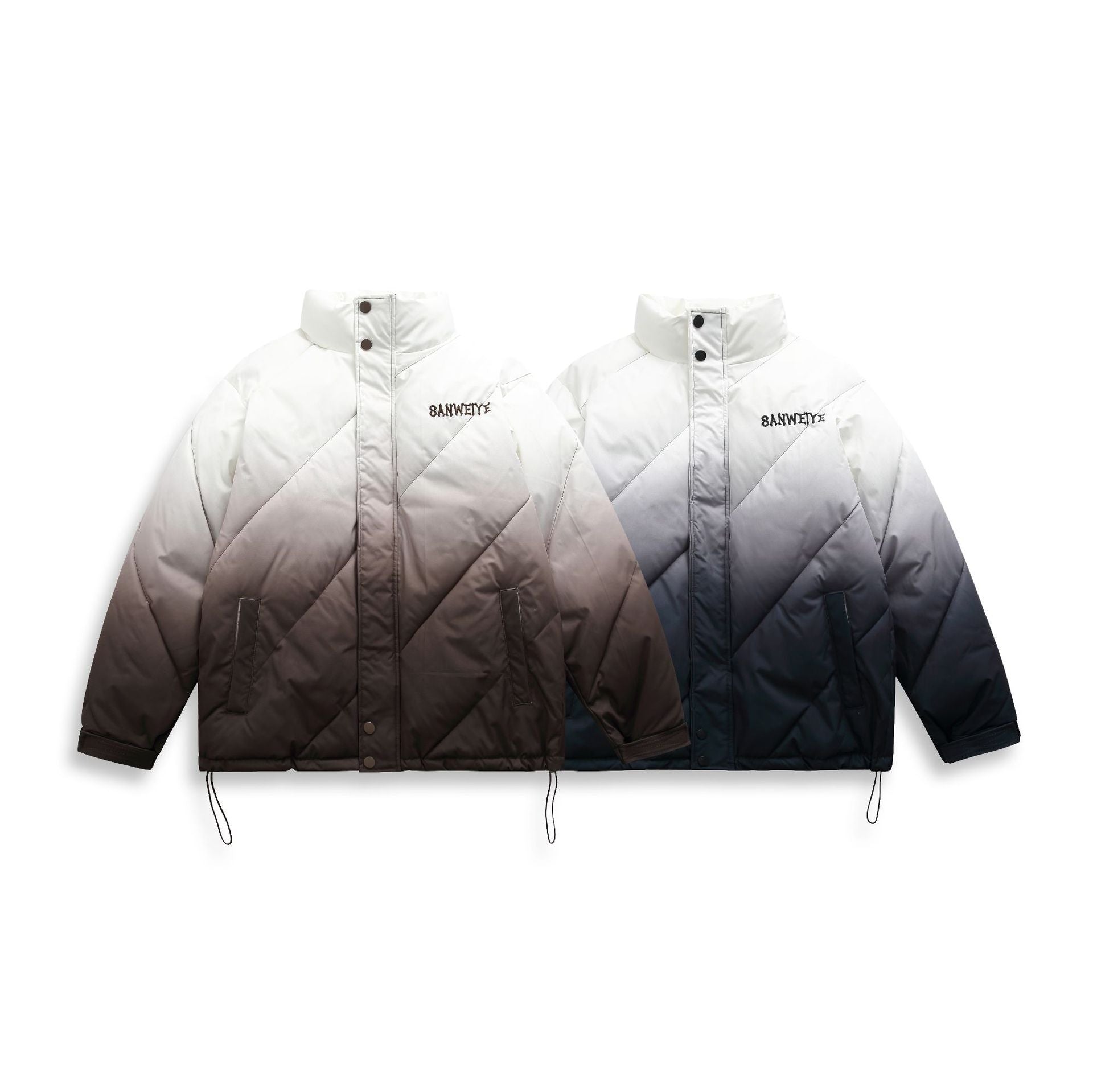 Letter embroidery gradient cotton jacket