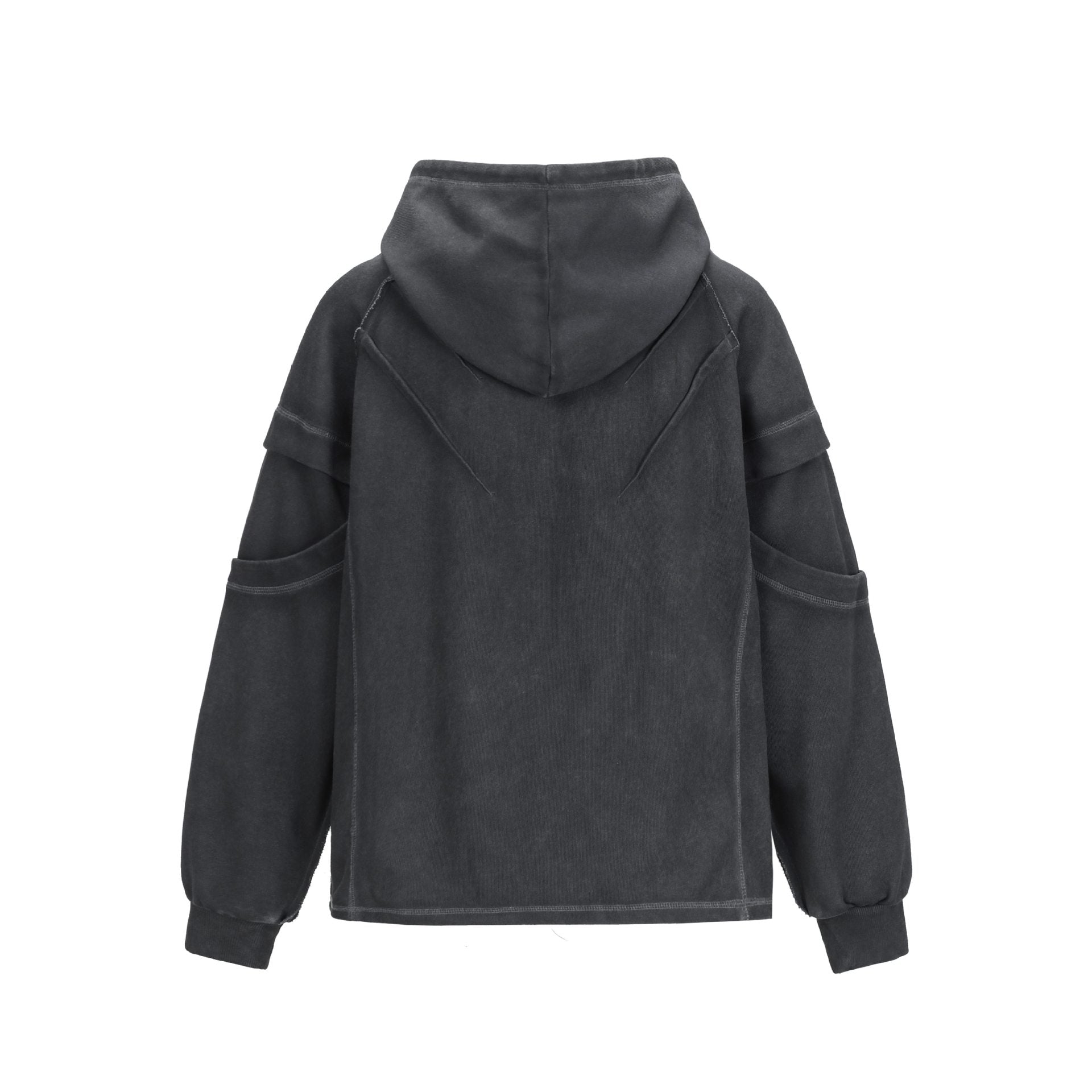 Exposed loop spliced hoodie