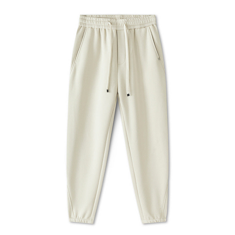 Knitted Mid-Waist Elastic Drawstring Pants for Men
