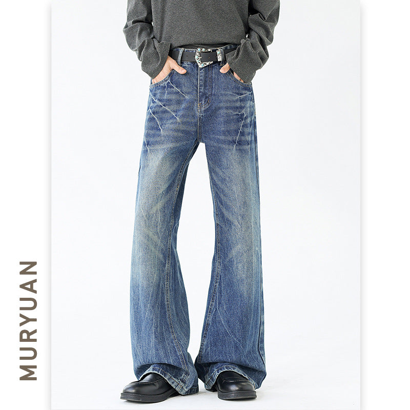 Style Lightning Crack Denim Pants for Men