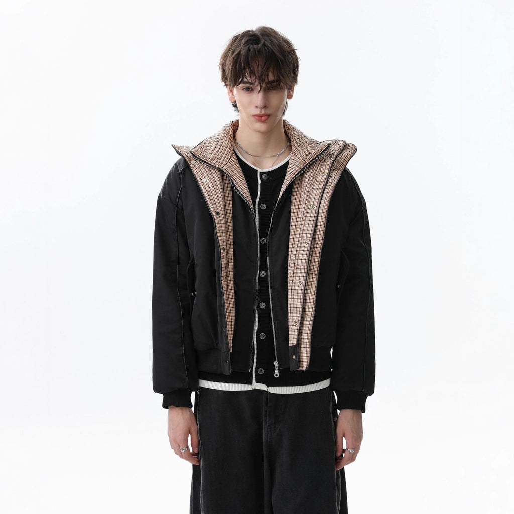 Fake two cotton jackets for men