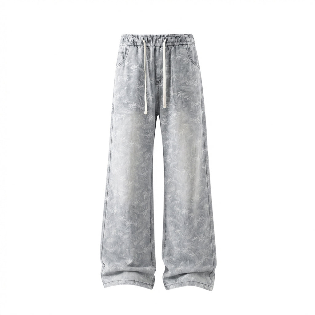 Lightweight Linen-Style Straight Leg Jeans