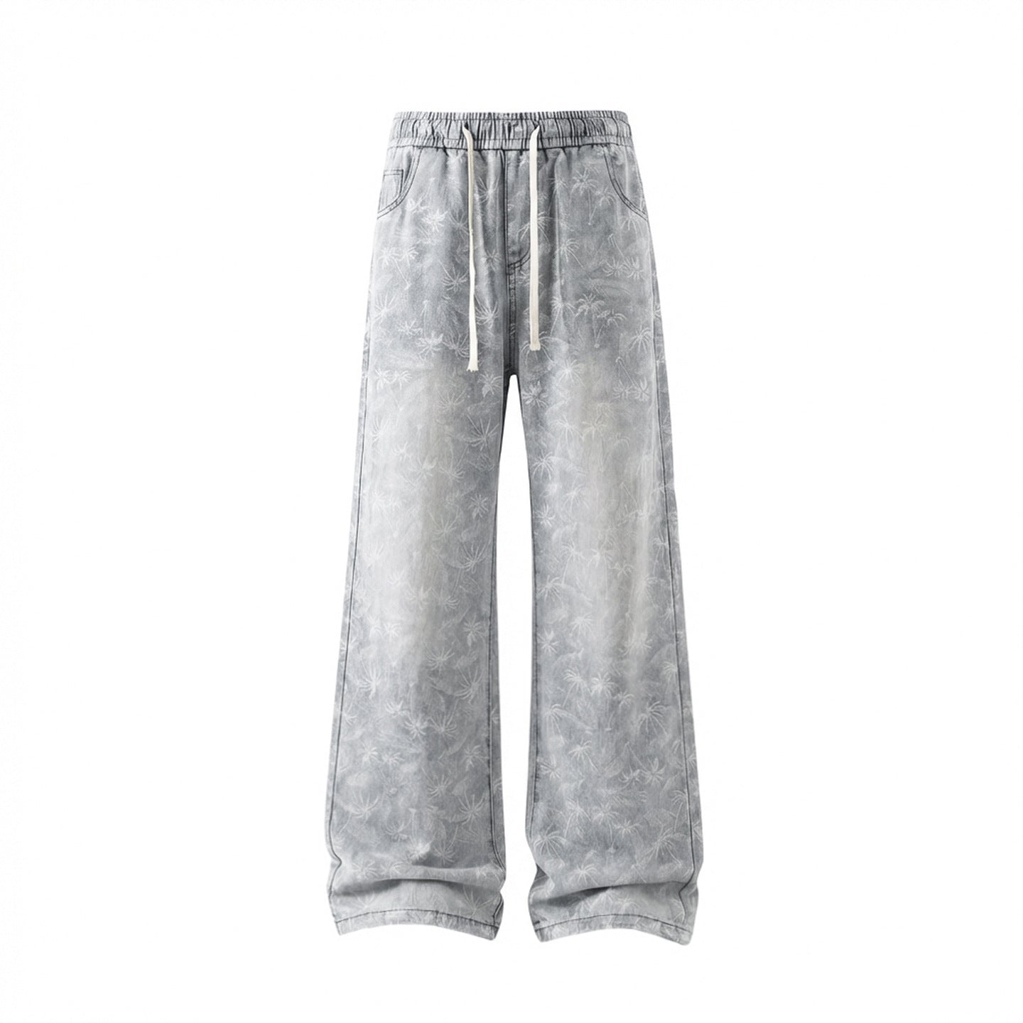 Lightweight Linen-Style Straight Leg Jeans