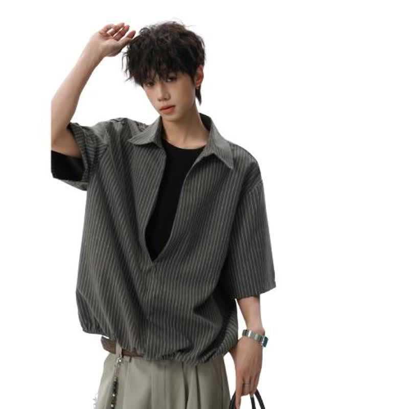 Two-Piece Look Short Sleeve Shirt for Men