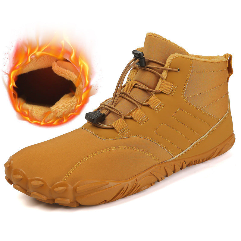 Winter Snow Boots Men's Mid-Calf Warm Fleece Lined Winter Shoes