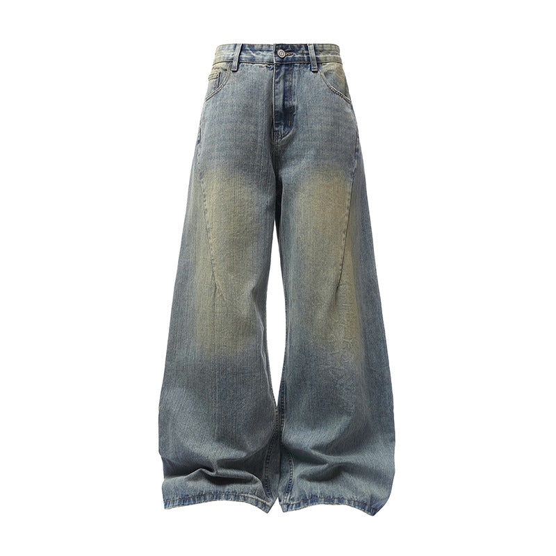 Double Pleat Oversized Denim Pants Men