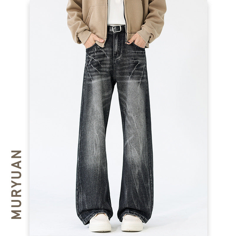 Style Lightning Crack Denim Pants for Men