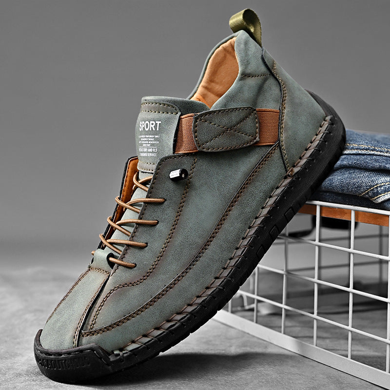 Men's mid top Martin boots outdoor casual workwear stitched men's shoes