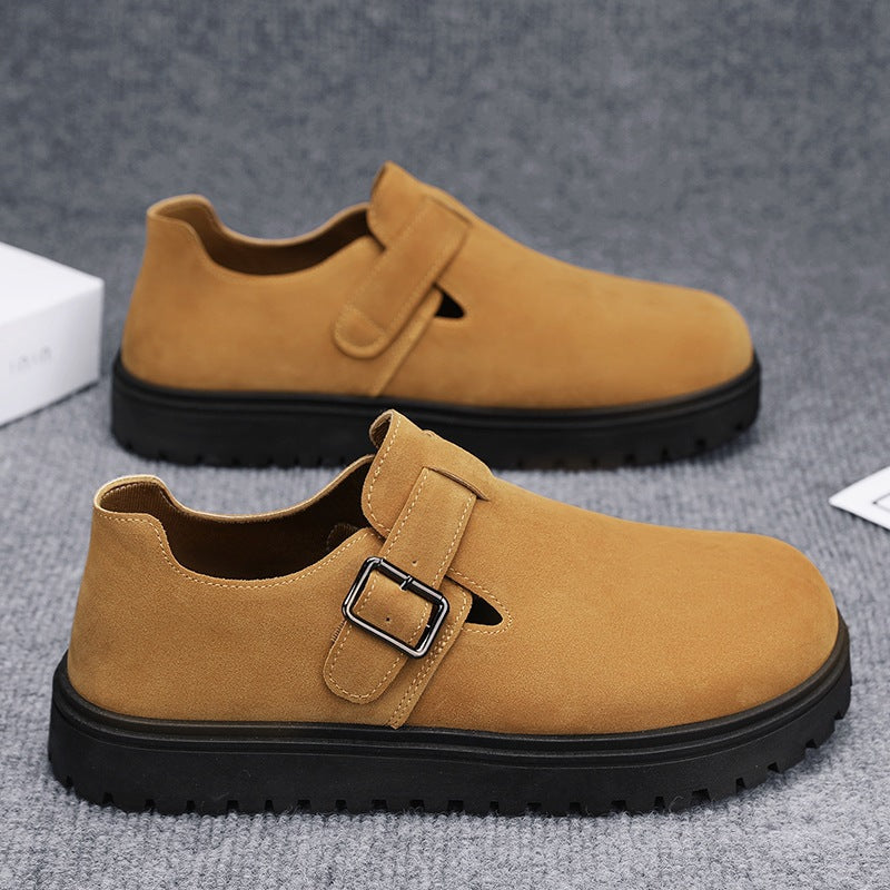 Thick soled height increasing board shoes for men