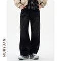 Heavyweight Washed Black Denim Pants for Men
