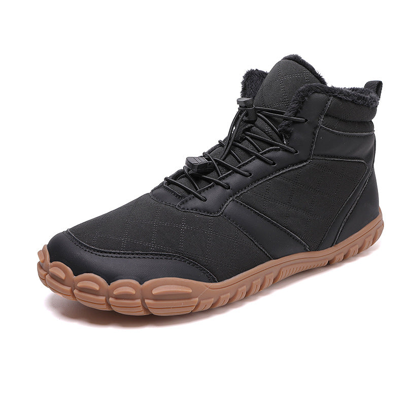 Winter Snow Boots Men's Mid-Calf Warm Fleece Lined Winter Shoes