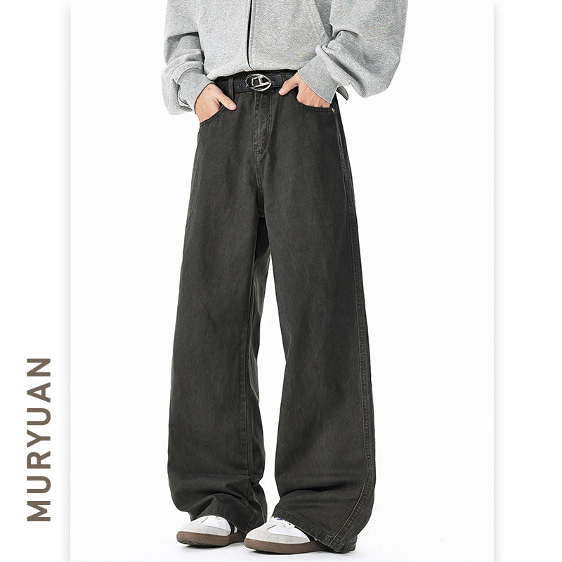 Simple Washed Cotton Casual Pants for Men and Women