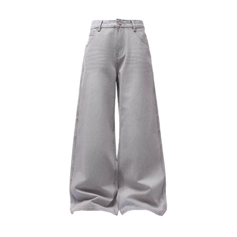 Minimalist Gray Denim Pants for Men
