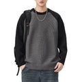 Sleeve Round Neck Knit Sweater for Men