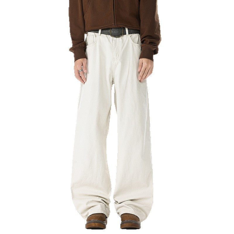 Simple Washed Cotton Casual Pants for Men and Women