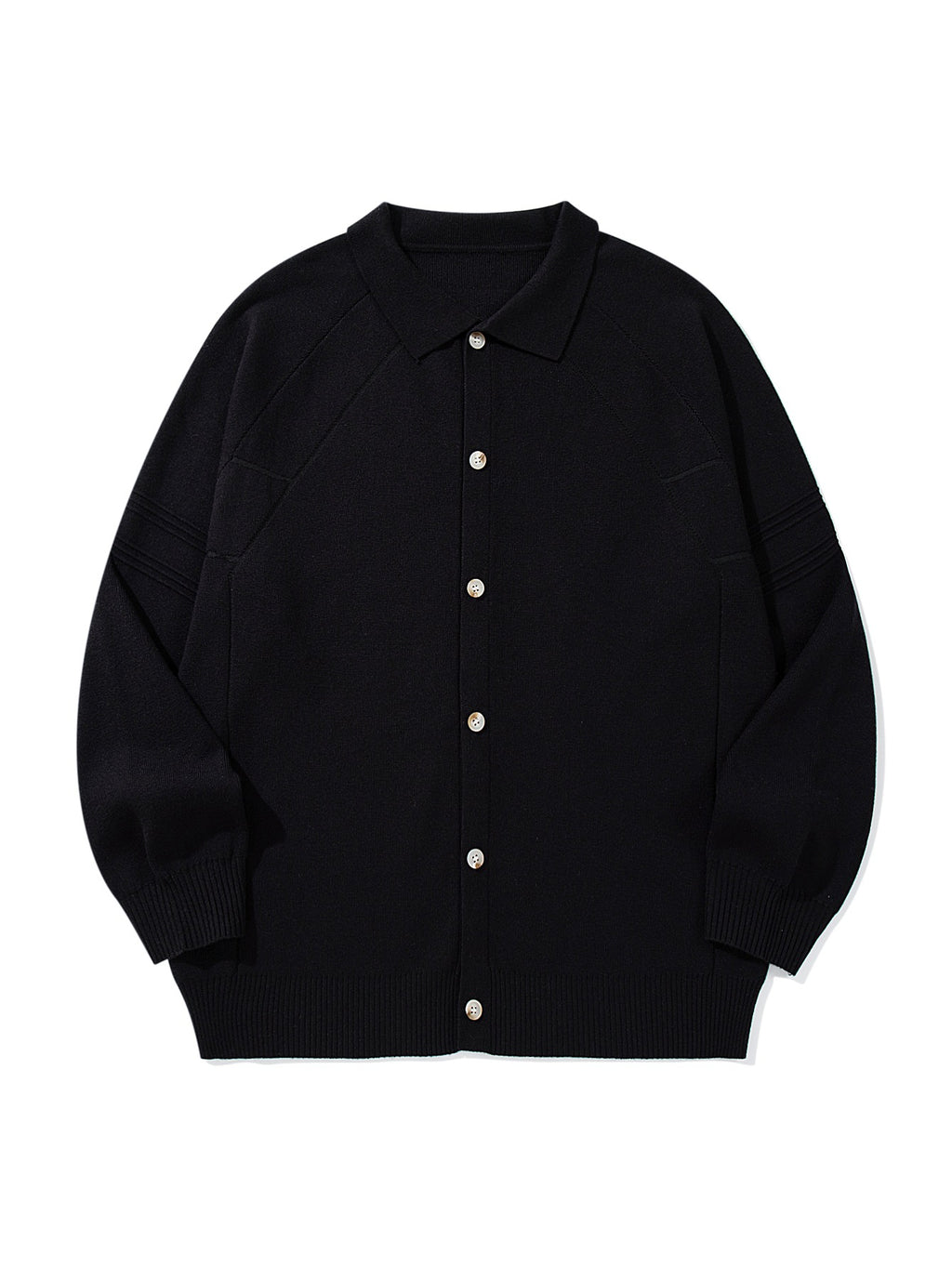 Trendy Panel Texture Heavyweight Loose Casual Turn-down Collar Open Front Sweater