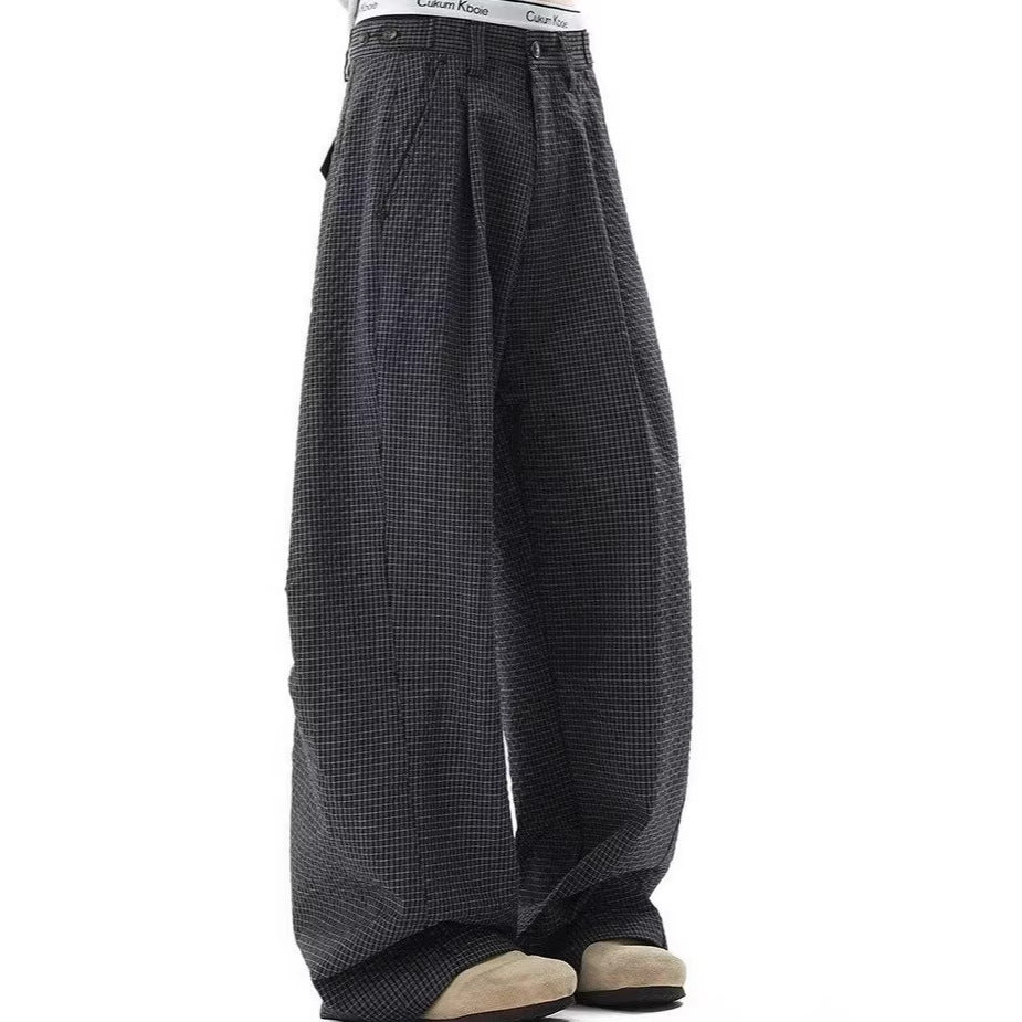 Classic Black Plaid Casual Pants for Men and Women