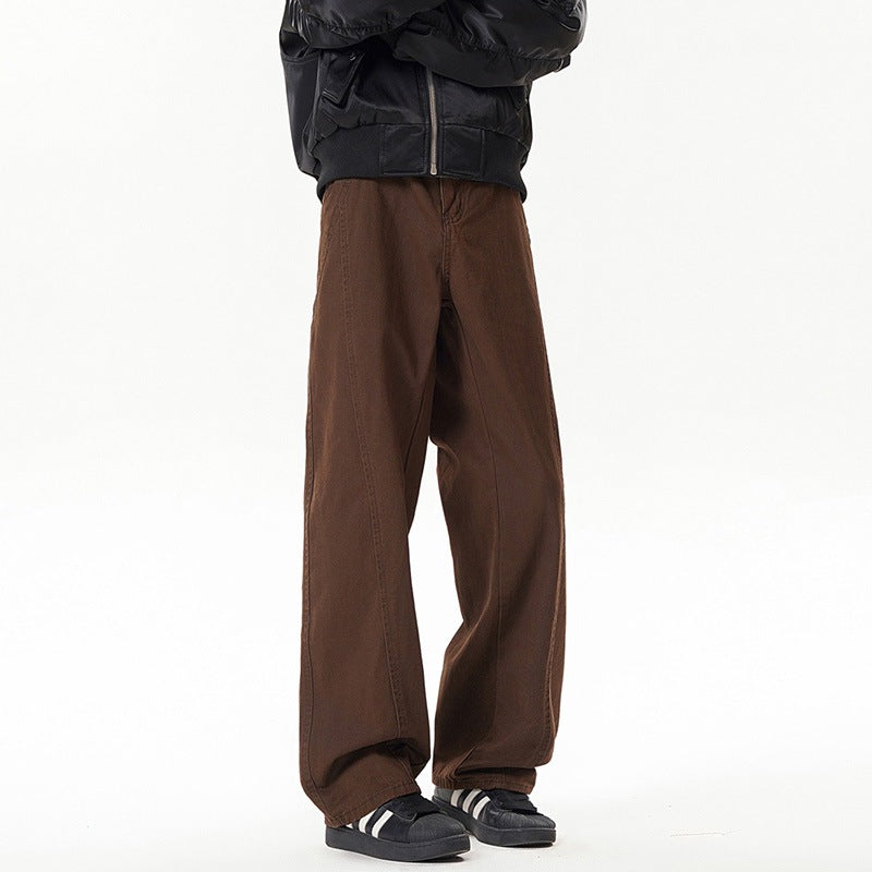 Vintage Asymmetric Flared Denim Pants