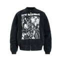 Washed canvas baseball jacket for men