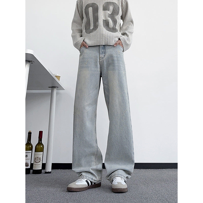 Distressed Denim Pants Men Long Pants