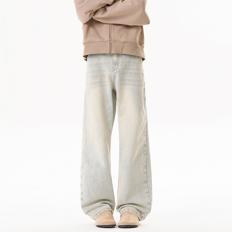 Distressed Denim Pants Men Long Pants
