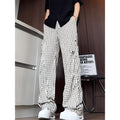 Pants Men Lightweight Fishbone Pattern Paratrooper Pants