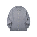 Trendy Panel Texture Heavyweight Loose Casual Turn-down Collar Open Front Sweater